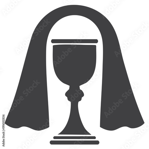 Sacred chalice with a veil religious icon a symbol of Holy Communion or Eucharist