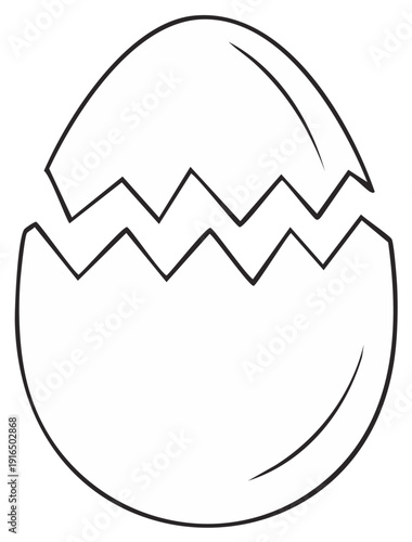 Cracked eggshell drawing graphic element for holiday decoration ideas