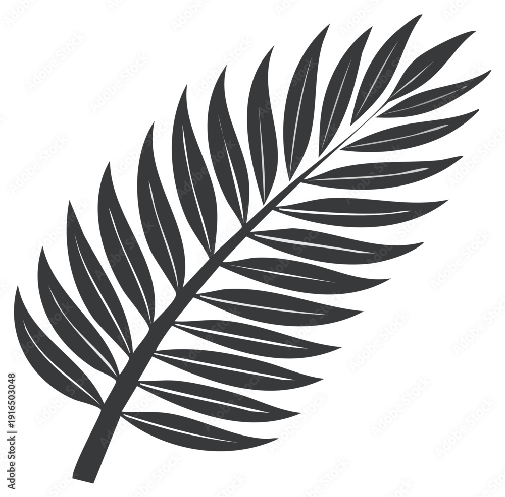Fototapeta premium Palm leaf illustration, tropical plant branch with foliage, vector design element for graphic design and decorative purposes