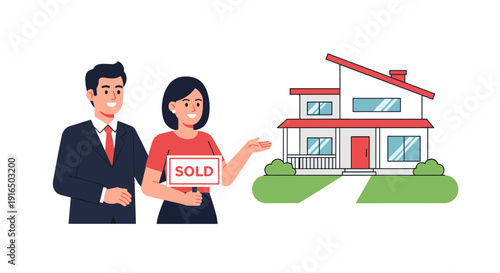 Couple Buying New Home with Realtor.