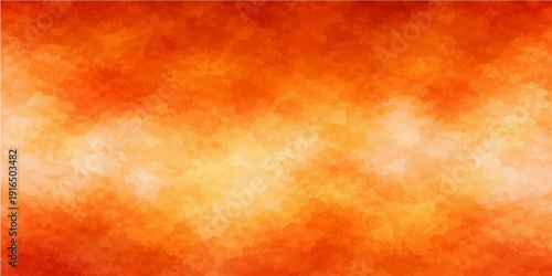 Old paper texture background with a grunge orange flame and burning smoke pattern creates an inferno heat design on a red textured art backdrop