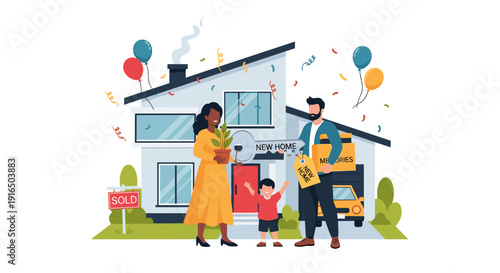 Family Moving into New Home Together 2.