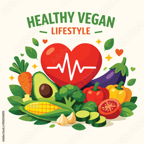 Healthy Vegan Lifestyle with Fresh Vegetables