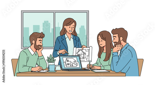 Group of Business People Meeting Together.