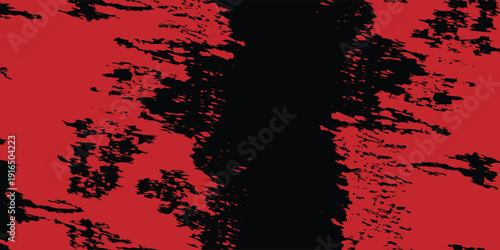 Abstract Black Background with Intense Red Grunge Paint Strokes