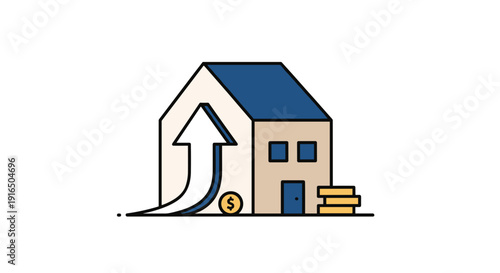 House Investment Growth Financial Concept Illustration.