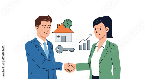 Man and Woman Shaking Hands Business Deal 2.