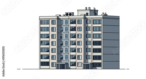 Modern Apartment Building Architectural Design.