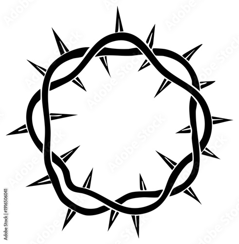 Black Crown of Thorns Symbol Design