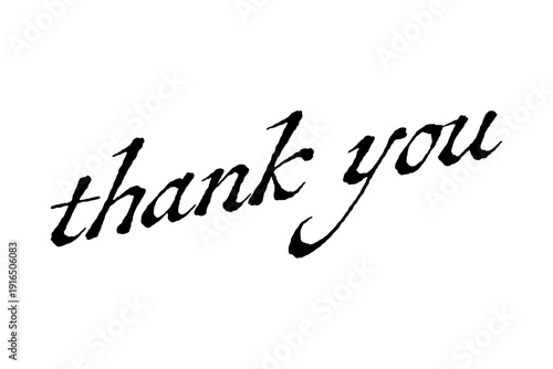thank you - 手書き風の筆記体で書いたThank You（ありがとう）の文字（カリグラフィー）
