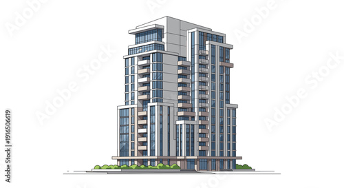 Modern Tall Building Architecture Design.