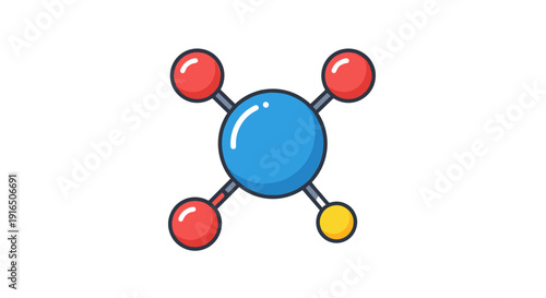 Molecular Structure Model with Colored Atoms.
