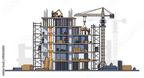 Multi Story Building Under Construction.