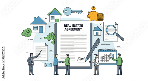 Real Estate Agreement Document with People 1.