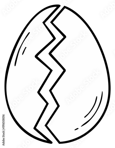 Broken eggshell illustration for easter or spring design