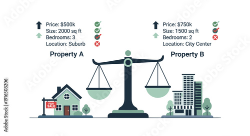 Scale Comparing Two Different Properties.
