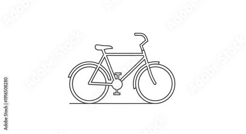 Simple Line Drawing of a Bicycle.
