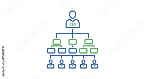 Simple Organizational Chart with People Icons.