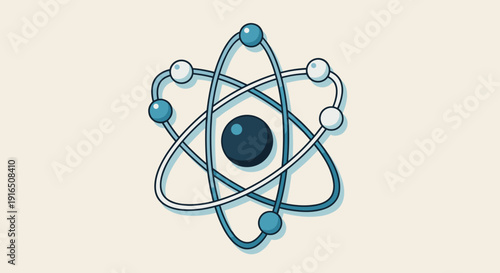 Stylized Atomic Structure Illustration Design Element.