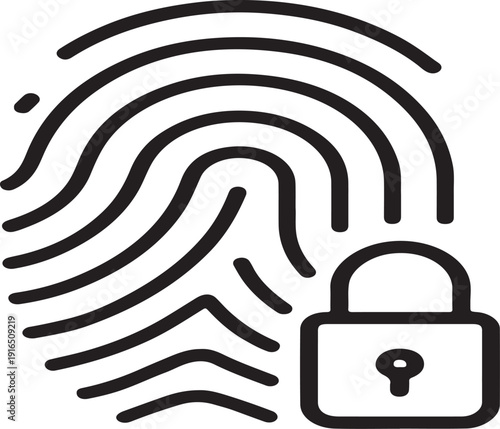 finger print fingerprint lock secure security logo vector icon illustration