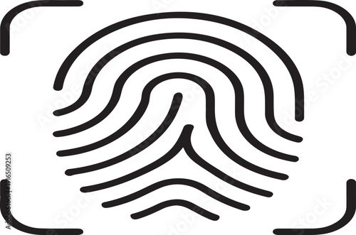 finger print fingerprint lock secure security logo vector icon illustration