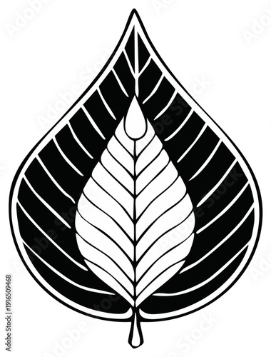 Symmetrical Bodhi Tree Leaf Symbolism and Enlightenment Outline
