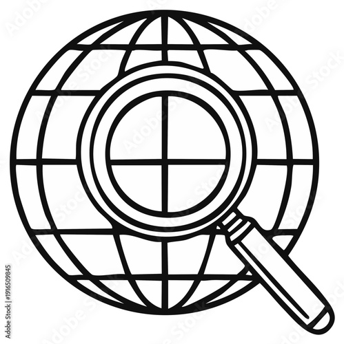 Globe with Magnifying Glass