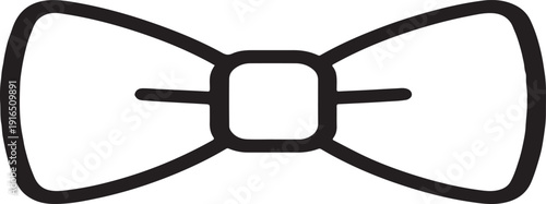 Bow tie outline silhouette vector illustration for fashion, accessory, formal wear, style, and design.
