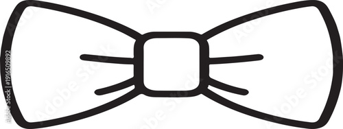 Bow tie outline silhouette vector illustration for fashion, accessory, formal wear, style, and design.
