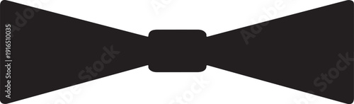 Classic black bow tie silhouette icon
