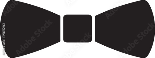 Classic black bow tie silhouette icon