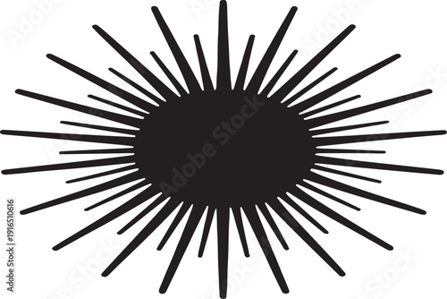 Silhouette of a Sea Urchin for Underwater and Ocean Themed Designs
