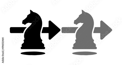 Chess knight symbol indicating strategic movement and progress