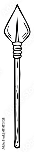 Monochrome Arrow Illustration Hand Drawn Ancient Weapon Sharp Pointed Tip