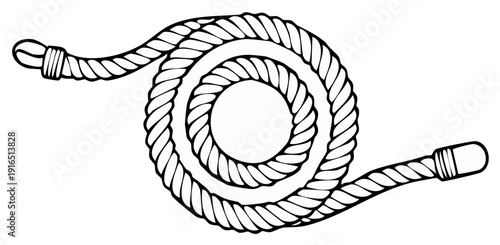 Thick Twisted Rope Coiled in a Spiral with Reinforced Ends