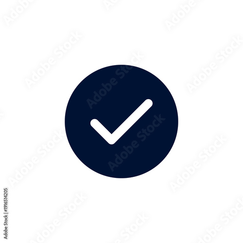 Free Download Simple white checkmark icon on dark blue circle - GFXLoad