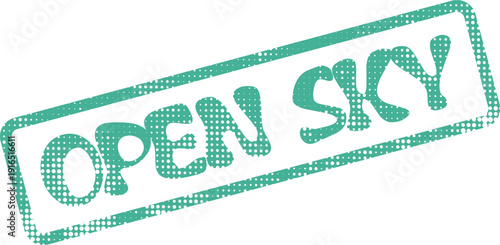 Open Sky Green Stamp Design Evoking Freedom and Expansive Natural Landscapes