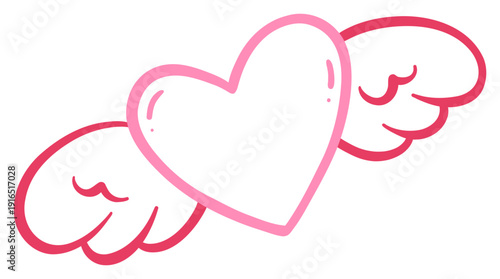 Cute Heart with Wings Sticker