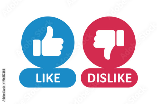 Like and Dislike Social Media Buttons