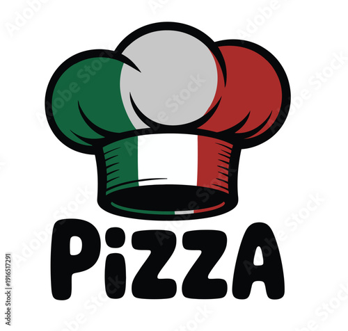 Italian Chef Hat Pizza Logo