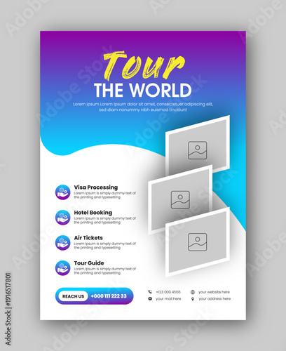 Flyer Design Template for Travel Agency, Flyer for Tour & Adventure