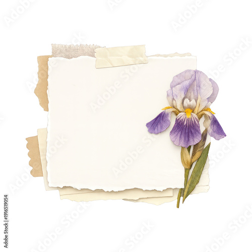 PNG Vintage floral paper design