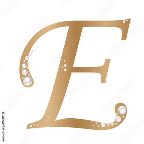 Golden  Pearl E Uppercase letter