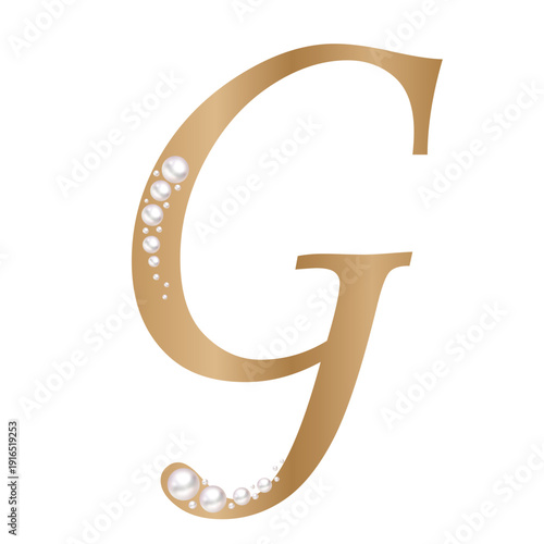 Golden  Pearl G Uppercase letter