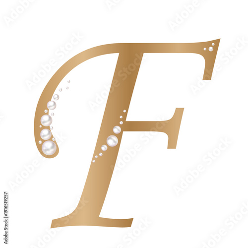 Golden  Pearl F Uppercase letter