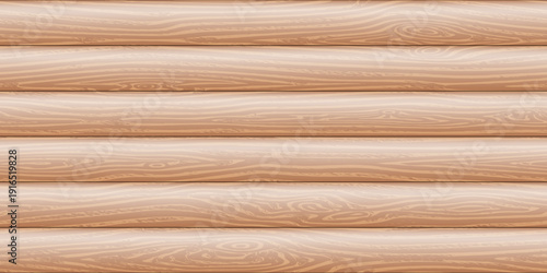 Wood log wall, wood texture seamless pattern, vector design