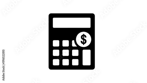 Financial calculator with dollar sign.