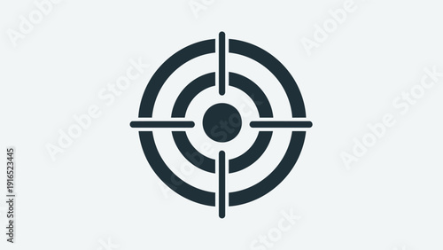 Black Target Symbol Bullseye Icon.