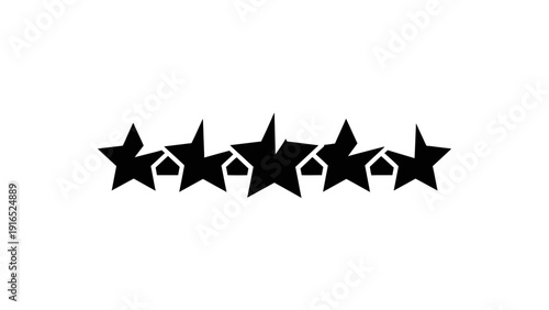 Black star shapes in a row.