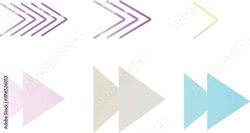 Set of gradient directional arrows on isolated